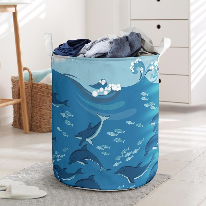 Alohawaii Accesory - Dolphin And Sea Laundry Basket