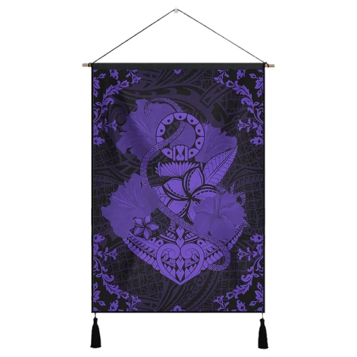 Alohawaii Poster - Hawaii Anchor Hibiscus Flower Vintage Hanging Poster Purple
