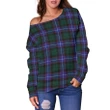 Tartan Womens Off Shoulder Sweater - Hunter Modern - BN