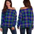 Tartan Womens Off Shoulder Sweater - Weir Modern