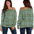 Tartan Womens Off Shoulder Sweater - Kelly Dress