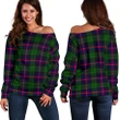 Tartan Womens Off Shoulder Sweater - Urquhart Modern