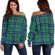 Tartan Womens Off Shoulder Sweater - Keith Ancient