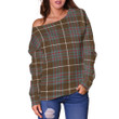Tartan Womens Off Shoulder Sweater - MacIntyre Hunting Weathered - BN