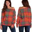 Tartan Womens Off Shoulder Sweater - MacNab Ancient