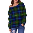 Tartan Womens Off Shoulder Sweater - Smith Modern - BN