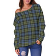 Tartan Womens Off Shoulder Sweater - Campbell Faded - BN