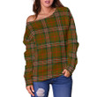 Tartan Womens Off Shoulder Sweater - Scott Brown Modern - BN