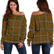 Tartan Womens Off Shoulder Sweater - Scott Brown Modern