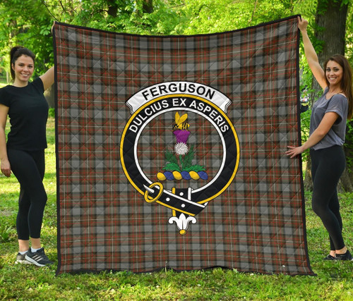 Fergusson Weathered Tartan Clan Badge Quilt TH8