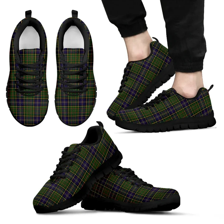 MacMillan Hunting Modern, Men's Sneakers, Tartan Sneakers, Clan Badge Tartan Sneakers, Shoes, Footwears, Scotland Shoes, Scottish Shoes, Clans Shoes
