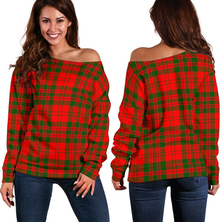 Tartan Womens Off Shoulder Sweater - Livingstone Modern