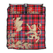 Aberdeen District Tartan Scotland Lion Thistle Map Quilt Bed Set Hj4