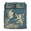 Agnew Ancient Tartan Scotland Lion Thistle Map Quilt Bed Set Hj4