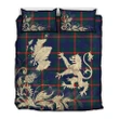 Agnew Modern Tartan Scotland Lion Thistle Map Quilt Bed Set Hj4
