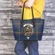 Agnew Tartan Clan Badge Leather Tote Bag (Large) A9