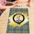 Balfour Blue Clan Crest Tartan Jigsaw Puzzle Gold K32