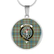 Balfour Blue Tartan Crest Circle Necklace HJ4