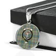 Balfour Blue Tartan Crest Circle Necklace HJ4