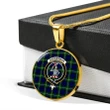 Bannerman Tartan Crest Circle Necklace HJ4
