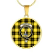 Barclay Dress Modern Tartan Crest Circle Necklace HJ4