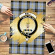 Bell of the Borders Clan Crest Tartan Jigsaw Puzzle Gold K32