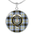 Bell of the Borders Tartan Crest Circle Necklace HJ4