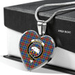 Bethune Tartan Crest Heart Necklace HJ4