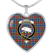 Bethune Tartan Crest Heart Necklace HJ4