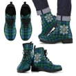 Blackwatch Ancient Tartan Clan Badge Leather Boots A9