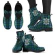 Blackwatch Ancient Tartan Clan Badge Leather Boots A9