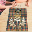 Buchanan Ancient Clan Crest Tartan Thistle Gold Jigsaw Puzzle K32