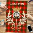 Cameron Modern Clan Name Crest Tartan Thistle Scotland Jigsaw Puzzle K32