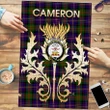 Cameron of Erracht Modern Clan Name Crest Tartan Thistle Scotland Jigsaw Puzzle K32