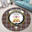 Cameron of Erracht Weathered Clan Crest Tartan Round Rug K32