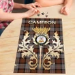 Cameron of Erracht Weathered Clan Name Crest Tartan Thistle Scotland Jigsaw Puzzle K32