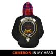 Cameron of Lochiel Modern In My Head Hoodie Tartan Scotland K32