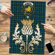 Campbell Ancient 02 Clan Crest Tartan Thistle Gold Jigsaw Puzzle K32