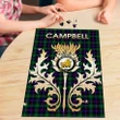 Campbell of Cawdor Modern Clan Name Crest Tartan Thistle Scotland Jigsaw Puzzle K32