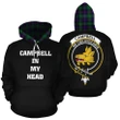 Campbell of Cawdor Modern In My Head Hoodie Tartan Scotland K32