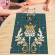 Carmichael Ancient Clan Crest Tartan Thistle Gold Jigsaw Puzzle K32