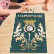 Carmichael Ancient Clan Name Crest Tartan Thistle Scotland Jigsaw Puzzle K32