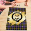 Carnegie Ancient Clan Crest Tartan Jigsaw Puzzle Gold K32