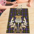 Carnegie Ancient Clan Crest Tartan Thistle Gold Jigsaw Puzzle K32