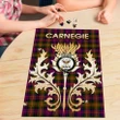Carnegie Modern Clan Name Crest Tartan Thistle Scotland Jigsaw Puzzle K32