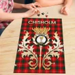 Chisholm Modern Clan Name Crest Tartan Thistle Scotland Jigsaw Puzzle K32