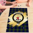 Colquhoun Modern Clan Crest Tartan Jigsaw Puzzle Gold K32