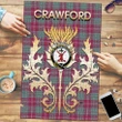 Crawford Ancient Clan Name Crest Tartan Thistle Scotland Jigsaw Puzzle K32