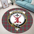 Crawford Modern Clan Crest Tartan Round Rug K32