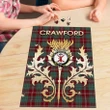 Crawford Modern Clan Name Crest Tartan Thistle Scotland Jigsaw Puzzle K32